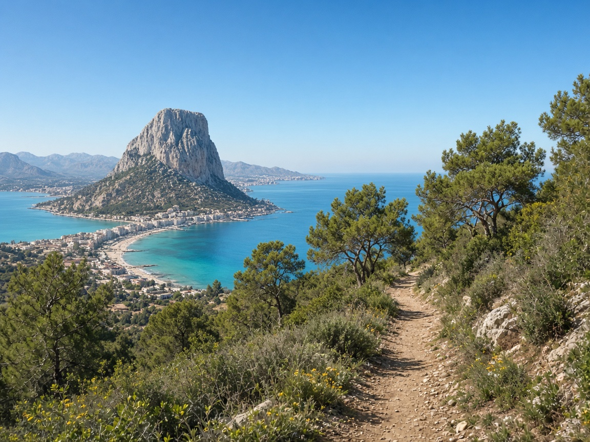 Uitzicht vanaf de Sierra de Olt&agrave; op Calpe