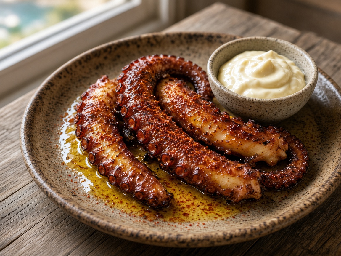 Mediterrane octopus van de grill